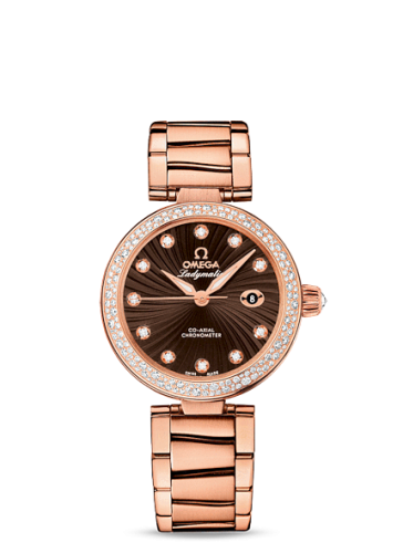 Omega LadyMatic Co-Axial 34 Red Gold / Diamond / Brown / Bracelet
